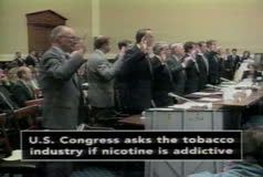 TOBACCO EXECUTIVES TESTIFY IN CONGRESS - Film & Video Stock