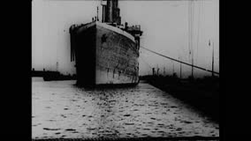 TITANIC CHRONICLE: THE TITANIC LEAVES BELFAST LOUGH - 2 - HD - Film & Video  Stock