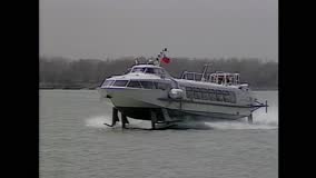 Hydrofoil Service on Lake Ontario - Film & Video Stock