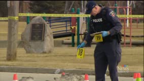 Police Marking a Shooting Crime Scene - Film & Video Stock